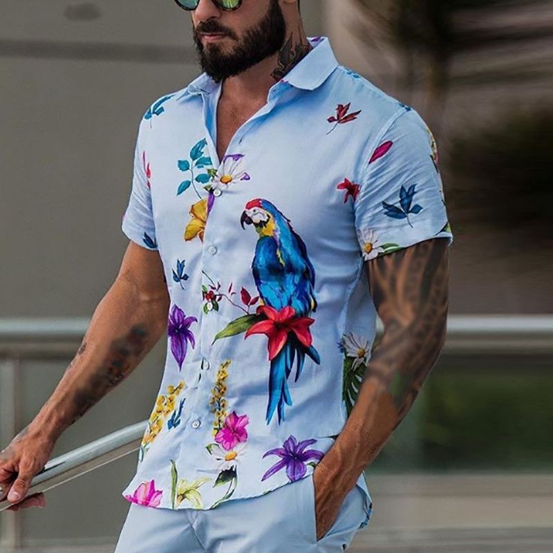 hawaiian parrot shirt