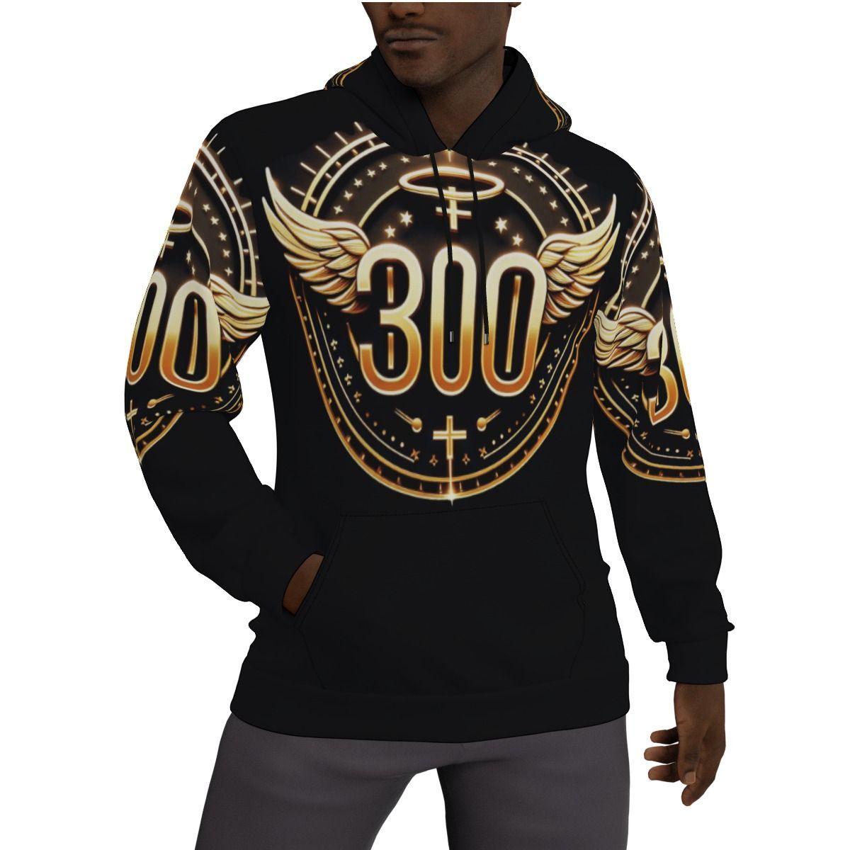 Black Angel Number 300 Hoodie